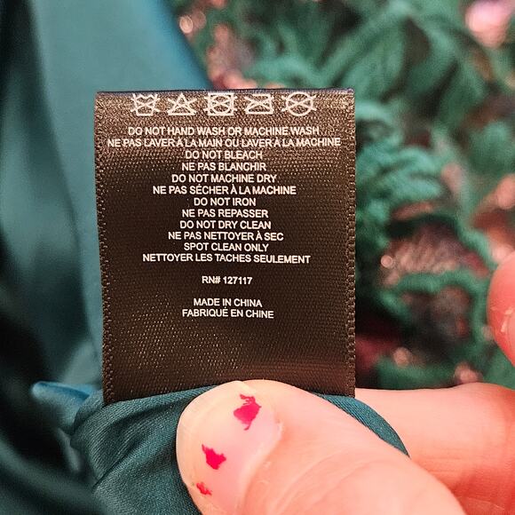 Belle Badgley Mischka Dress Size 8 Denya Floral Sequin Embroidered Lace NEW - Picture 14 of 15